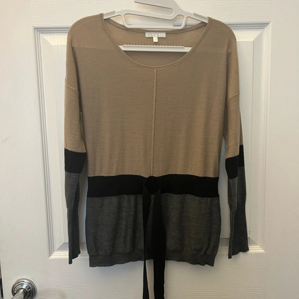 . PAULE KA merino wool  Long Sleeve blouse top
